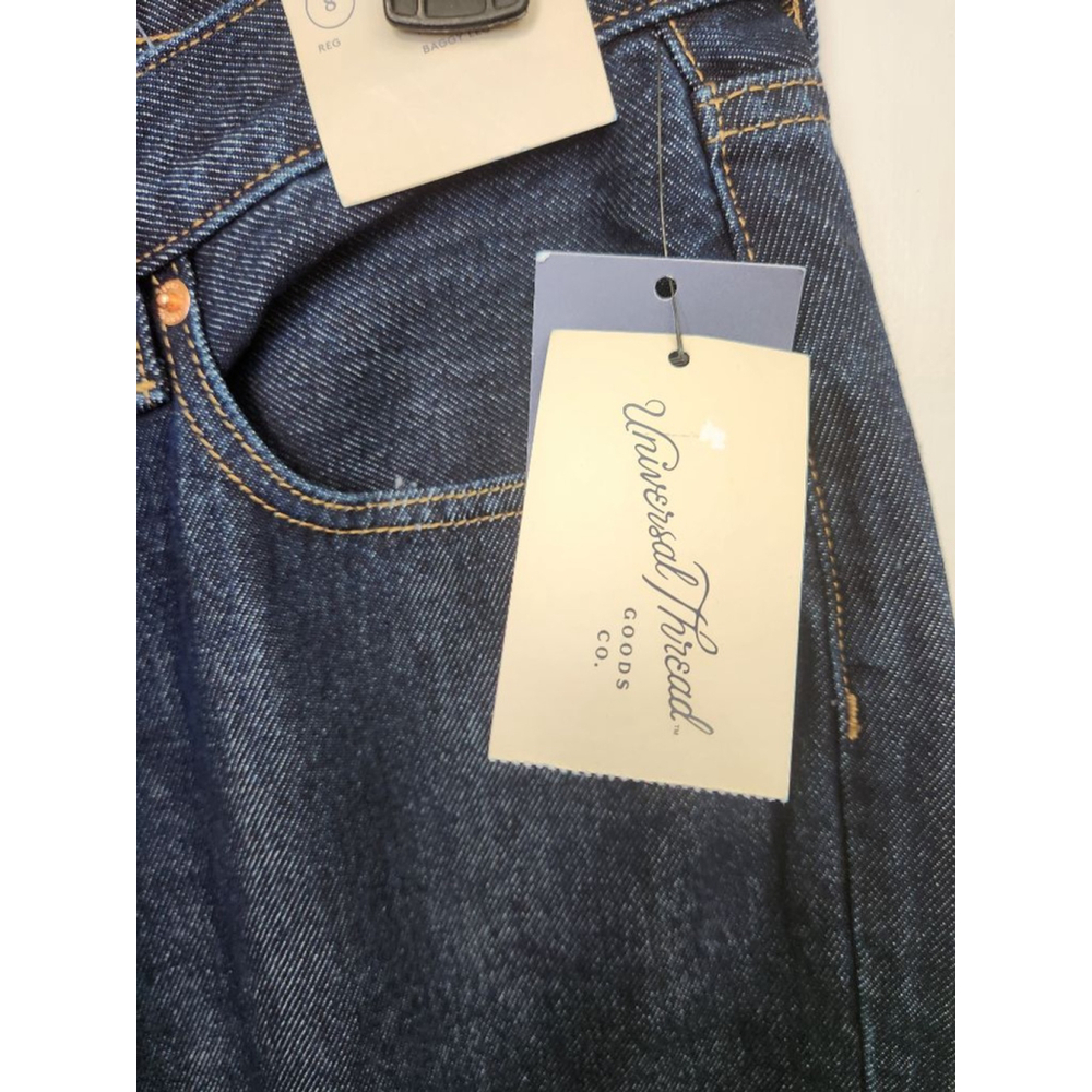 Universal Thread 90s Baggy Mid-Rise Straight Leg Jeans Blue Size 8 - Picture 2 of 10